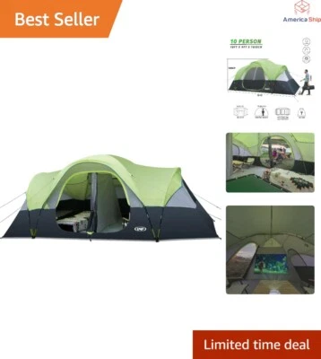 Tienda de campaña familiar para 10 personas - Fácil de usar, impermeable, 2 habitaciones, 5 ventanas grandes Foto 1 de 4