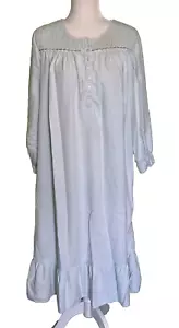 Laura Scott Women's Blue Flannel Nightgown Polka Dot Grannycore Size ?? - Picture 1 of 4