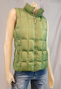 GAP Solid Green Sleeveless Full Zip Puffer Vest Jacket Womens USED XSMALL - Picture 1 of 6
