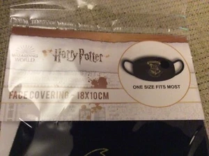 NEU UND VERPACKT Neu Harry Potter Hogwarts Gesichtsbedeckung - Schwarz Baumwolljersey - 18x10cm - Bild 1 von 4