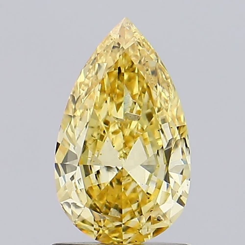 PEAR 0.96ct VIVID YELLOW SI2 IGI CERTIFIED LAB GROWN DIAMOND LG581313557 - Image 1 of 4