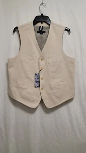 Cremieux Mustique Collection Waistcoat Vest Size M Beige/Natural  $95 - Picture 1 of 6