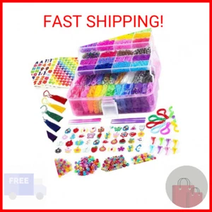 FUNZBO 18000+ Rubber Band Bracelet Kit - 32 Colors Loom Bands Rubberband for Jew - Picture 1 of 2