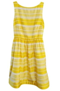Lilly Pulitzer Eryn Dress in Lemon Sorbet Wrapping Stripe 100% Silk Sleeveless A - Picture 1 of 10