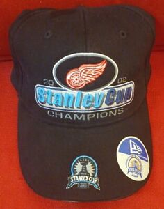 Detroit Red Wings 2002 Stanley Cup Champions Cap Hat NHL Black Adjustable VTG