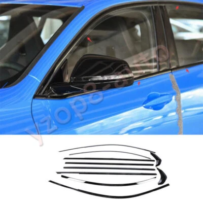 Tiras decorativas molduras de ventana de titanio negro para BMW X2 F39 2018-2021 Foto 1 de 4