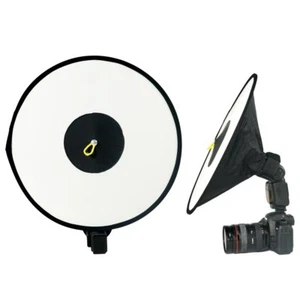 Round Flash Beauty Dish Collapsible Softbox for External Camera Hot Shoe Flash - Picture 1 of 12