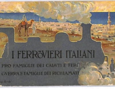 ITALY Postcard *RAILWAY ART* 1911 Tagliacozzo Squared Circle Subiaco 1912 YT13 - Image 1 of 4