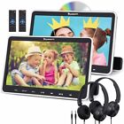 2X10.1" Dual Screen Car DVD Player Headrest Monitor TV HDMI USB SD with Headset