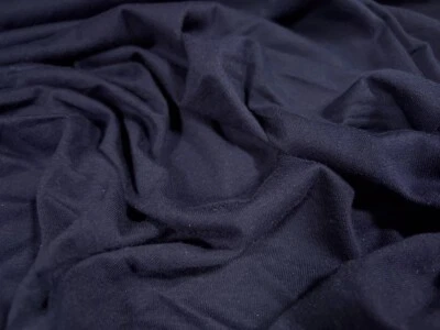 Cotton Single Jersey Fabric, Per Metre - Plain - Navy Blue - Image 1 of 3