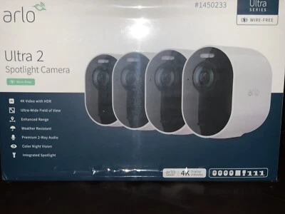✳️ BRAND NEW SEALED ARLO ULTRA 2! 4K Video Wire Free Security System 4 pack ✳️ - Image 1 of 4