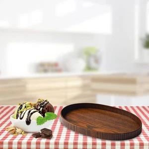 Wooden Serving Platter Wood Breakfast Platter for Bread Salads Kitchen - Picture 1 of 5