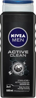 MEN Active Clean Shower Gel 500Ml | with Active Charcoal to Revitalise Skin | Me - image 1 of 4