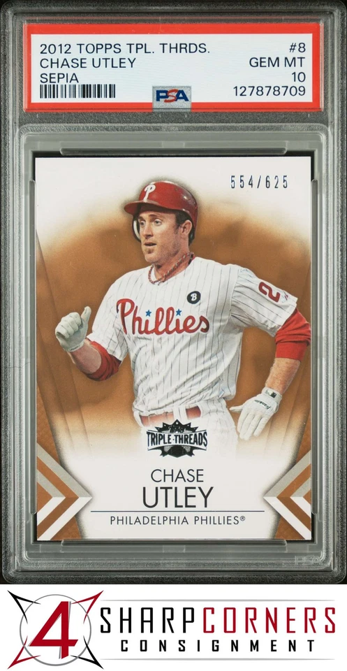 2012 TOPPS TRIPLE THREADS SEPIA #8 CHASE UTLEY #/625 POP 1 PSA 10 - Image 1 of 3