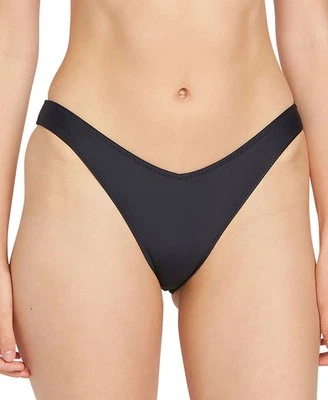 Volcom Women's Juniors' Simply Solid V-Waist Bikini Bottoms (Black, Large) - Image 1 of 3