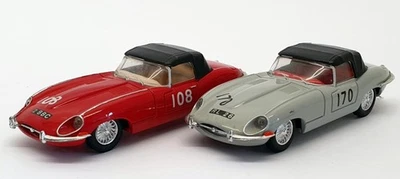 Corgi 1/43 Scale 97701 - 2 Racing Jaguar E Type Supercats - Red/Silver - Image 1 of 4