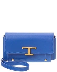 Tod’S Leather Pouch On Chain Women's Blue - Picture 1 of 5