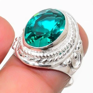 Mint Tourmaline Gemstone Handmade 925 Sterling Silver Jewelry Ring Sz 6.75 (US) - Picture 1 of 1