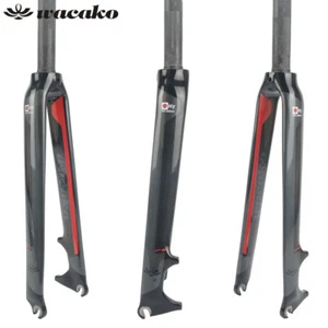 Full Carbon Forks Disc Brake Fork Road Bike Rigid Fork 700C With Spacer Stem Cap - Picture 1 of 24