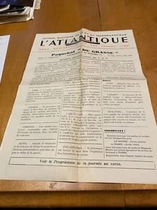 L'Atlantique Daily Newspaper of the French Line Paquebot "De Grasse" 10-25-1947 - Picture 1 of 2