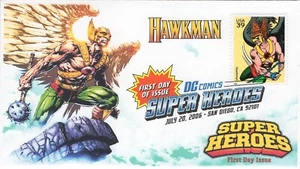 AO-4084j-1, 2006, DC Comics Super Heroes, Hawkman, FDC, Add-on Cachet. Digital C - Picture 1 of 1