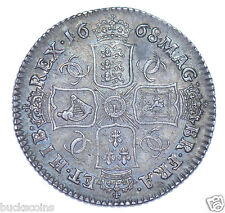 1668 SHILLING BRITISH SILVER COIN FROM CHARLES II aEF+