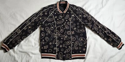 Chaqueta Universitaria Reversible Coach Talla 38 Bloque de Color Rosa Bordada Foto 1 de 4