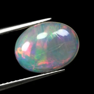 2.34 Ct Oval 12 X 10 mm Rainbow Multi Flashy Harlequin Solid Welo Opal - Bild 1 von 2