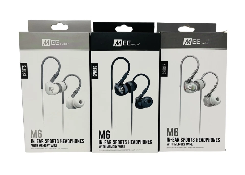 MEE Audio M6 In Ear Auriculares Deportivos Memory Wire Todos los Colores