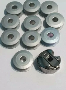 10 Bobbins & 1 bobbins case for industrial sewing hine fit brother juki & most - Picture 1 of 1