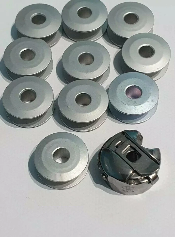 10 Bobbins & 1 bobbins case for industrial sewing hine fit brother juki & most - Image 1 of 1