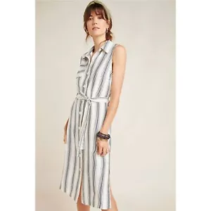Nuevo Vestido Maeve Anthropologie Esther Sin mangas a Rayas Negro Blanco Talla 14 - Imagen 1 de 10