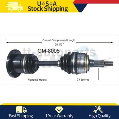 Front Passenger Side Right CV Axle Joint Shaft For Chevrolet Astro 1990 - Image 1 of 2