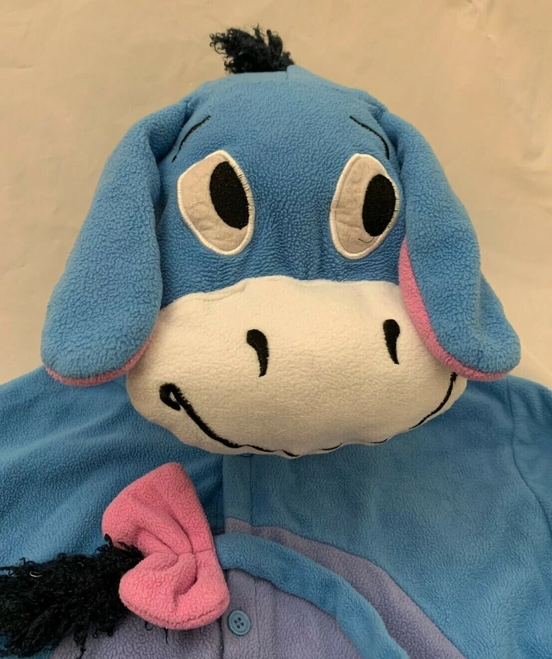 Traje PJ Adulto Con Capucha Azul Eeyore Disney Talla M 46" Busto 50" Largo Una Pieza Disfraz  Foto 1 de 2