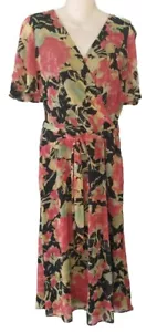 Ralph Lauren Black Label Faux Wickel Blumen fließendes Kleid Gr. 6 - Bild 1 von 8