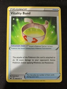 Pokemon 4x Banda de Vitalidad 185/202 Conjunto Base Escudo Espada Poco Común Casi Como Nuevo - Imagen 1 de 1