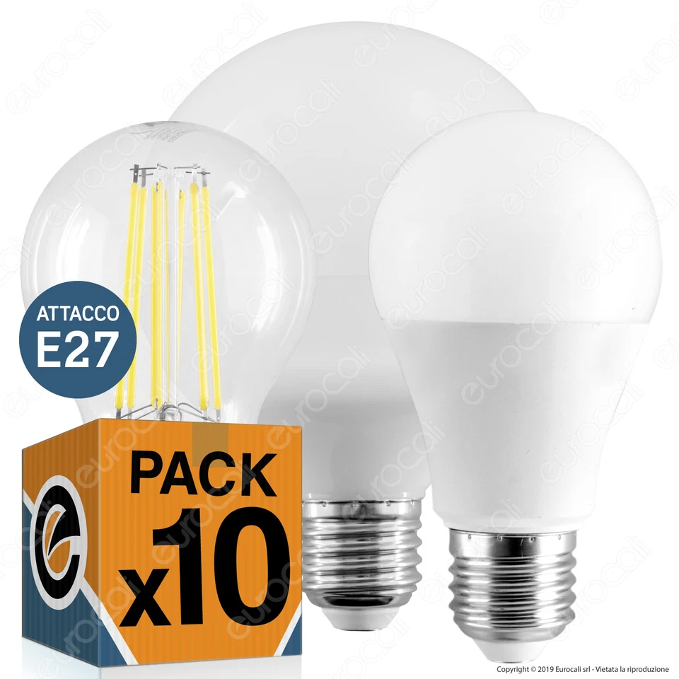 10 LAMPADINE LED E27 da 9W a 20W Lampada Goccia Bulbo Filamento Globo Sfera - Immagine 1 di 1