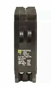 HOMT2020 Square D Homeline 20 amp Twin 20/20 1 Pole Tandem Circuit Breaker - Picture 1 of 9