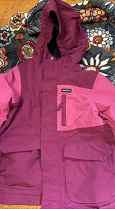 Lands' End Girls Pink Parka Coat 6-7 Years, Hooded Insulated - Picture 1 of 7