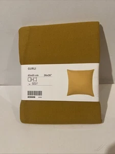Ikea GURLI 100% Cotton Cushion Pillow Cover Golden Yellow 26x26" New - Picture 1 of 3
