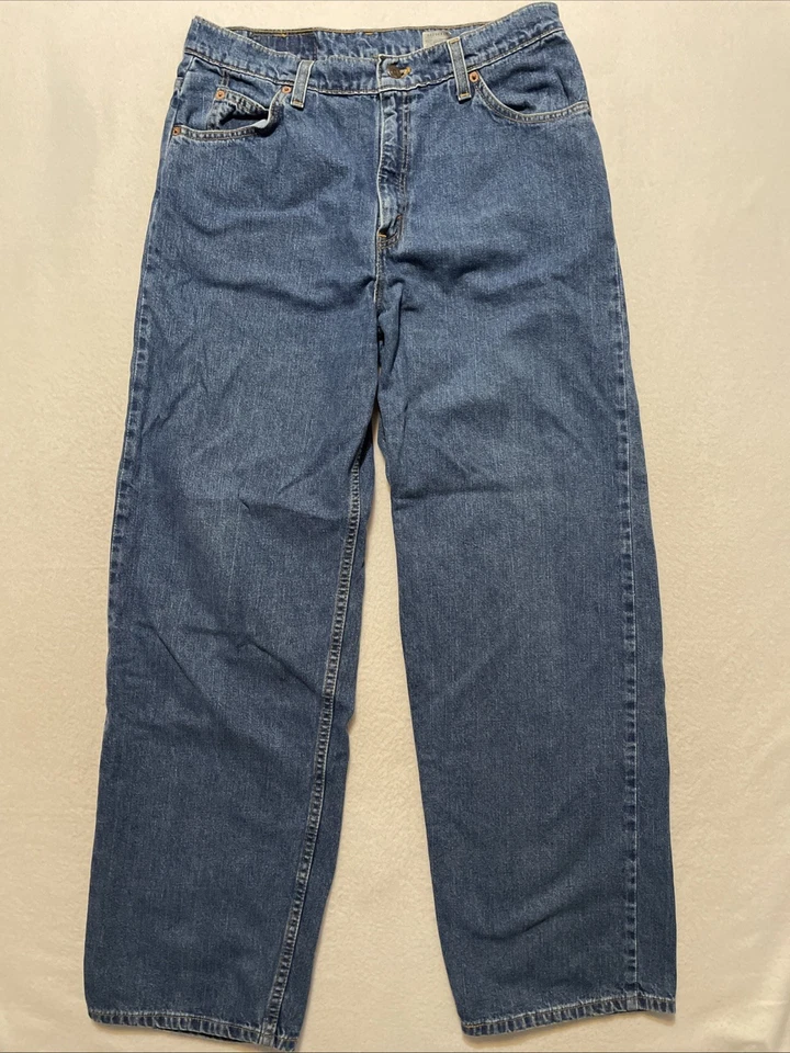 Редкие винтажные джинсы 90-х Levi's 966 с широкой посадкой и высоким подъемом США женские размер 12 M Y2K - Изображение 1 из 4