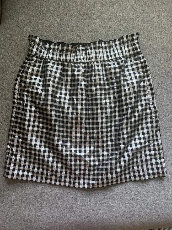 Falda J-Crew Pull On Plateada Metálica Talla M Nueva con Etiquetas Fiesta Navidad Año Nuevo Foto 1 de 4