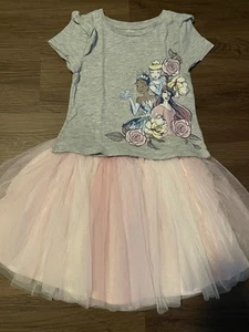 Girls Disney Princess SHIRT and Ruffle Princess SKIRT set 4T Pink Clothes - Picture 1 of 7