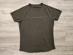 Alphalete Shirt Womens XL Brown Black Performance Fit Short Sleeve Tee Stretch - Picture 1 of 15