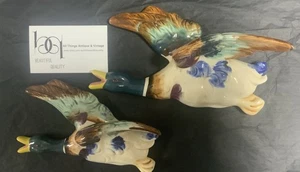 2 Vintage Ceramic Mallard Ducks Wall Pockets Like Beswick - Bild 1 von 9