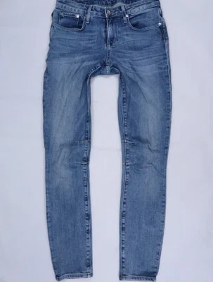 HELMUT LANG TIRO MEDIO SLIM SKINNY MOTO Mujer 27 x 30 AZUL Hecho en EE. UU. JEANS DENIM Foto 1 de 4