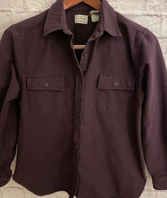 LL Bean Purple Plum Chamois Cloth Shirt Womens SZ Large L - Image 1 of 4