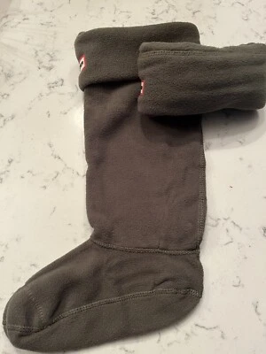 Hunter Mujer Welly NUEVO Verde Oliva Polar Welly Bota Calcetines Talla Grande Foto 1 de 4