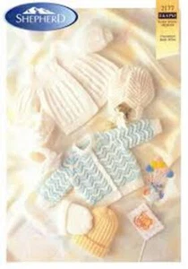 Shepherd Premature Baby 3 & 4 Ply Cardi, Jacket, Beanie, Bootee - Picture 1 of 1