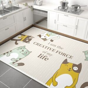 Kitchen Floor Mat Non-Slip and Oilproof Household Carpet Mat Waterproof Erasable